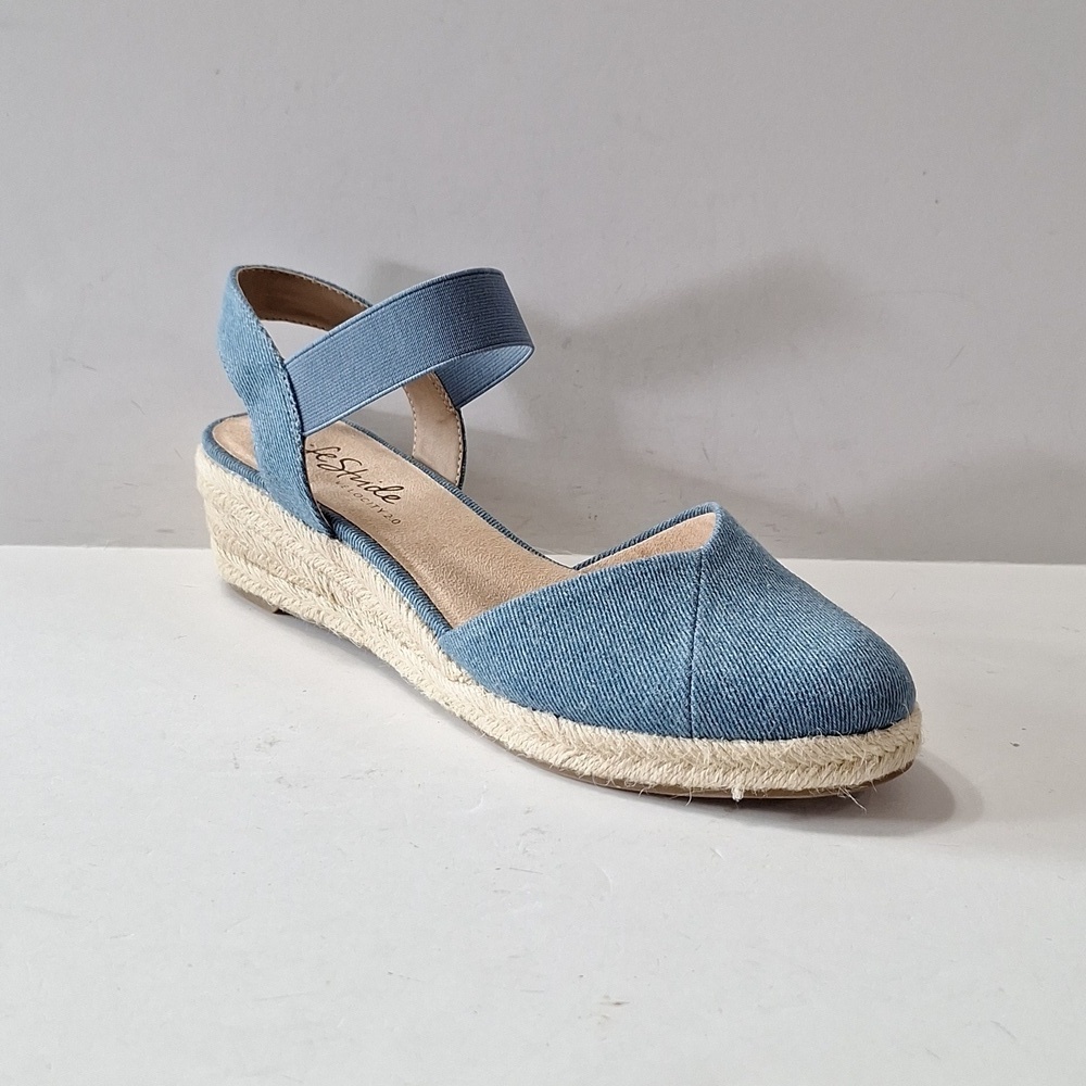 Life-stride (NEW) Blue Denim Kimmie Velocity 2.0 Espadrille Wedges Size 6.5 - Picture 3 of 14